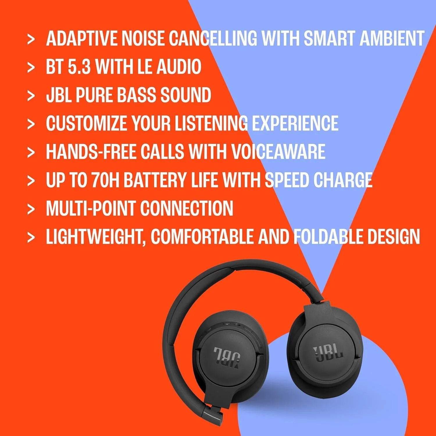 JBL Tune 770NC Wireless Headphones – Adaptive Noise Cancelling, Bluetooth 5.3 & 70-Hour Battery - Image 5