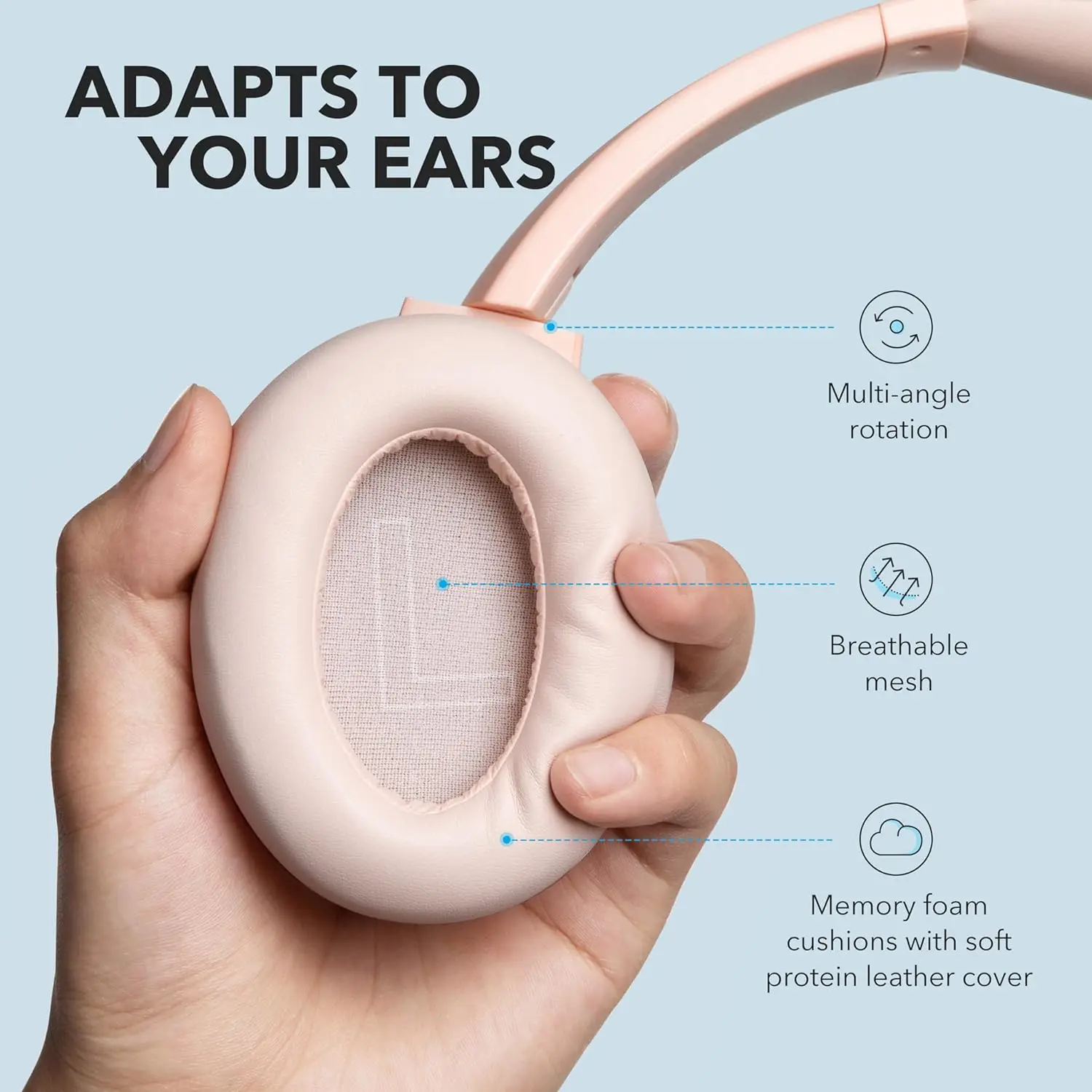 Soundcore Life Q20 Bluetooth 5.3 Wireless Headphones with Hybrid Active Noise Cancellation - Image 2