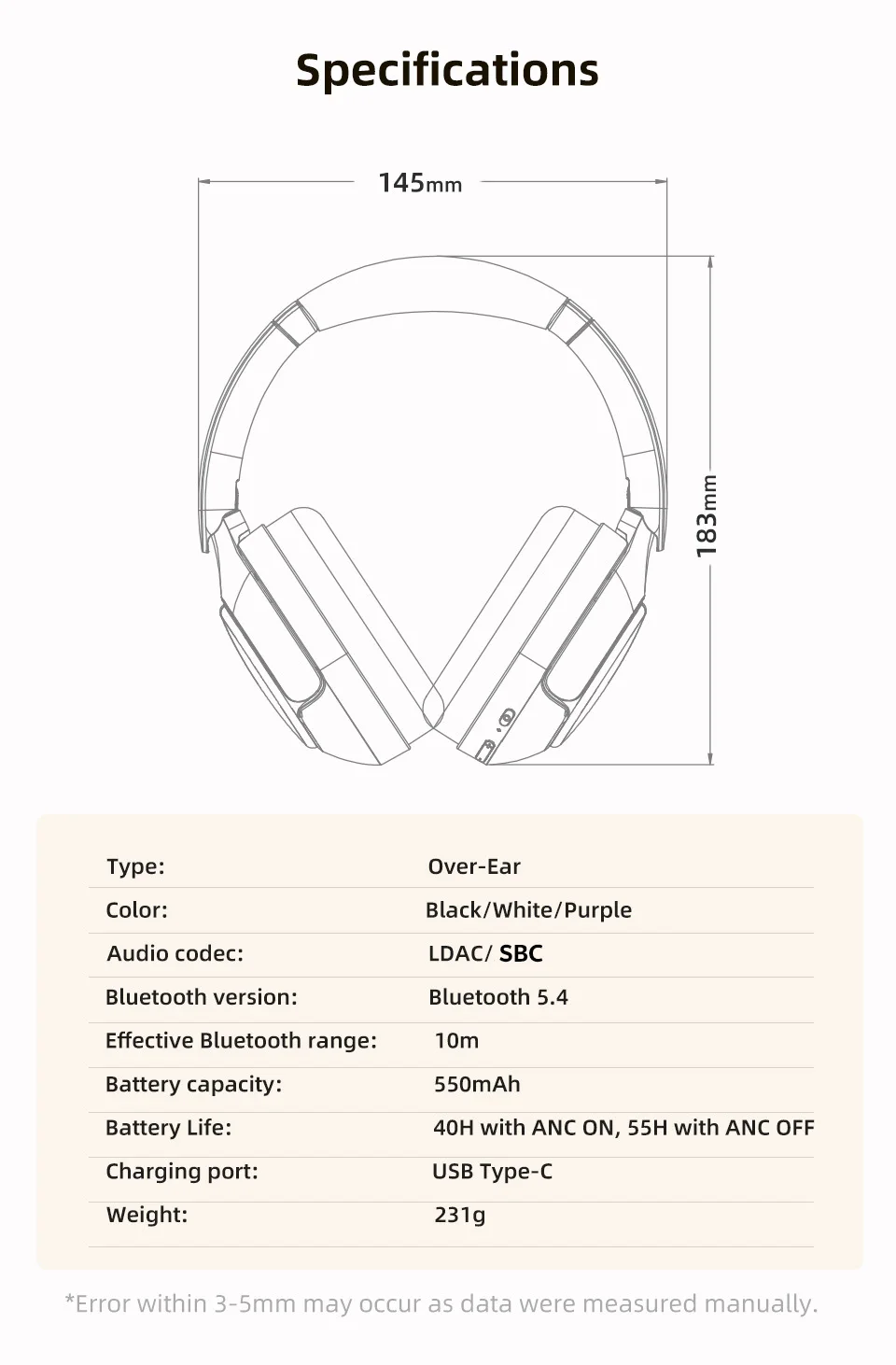 QCY H3 Pro ANC Wireless Over-Ear Headphones - Image 23