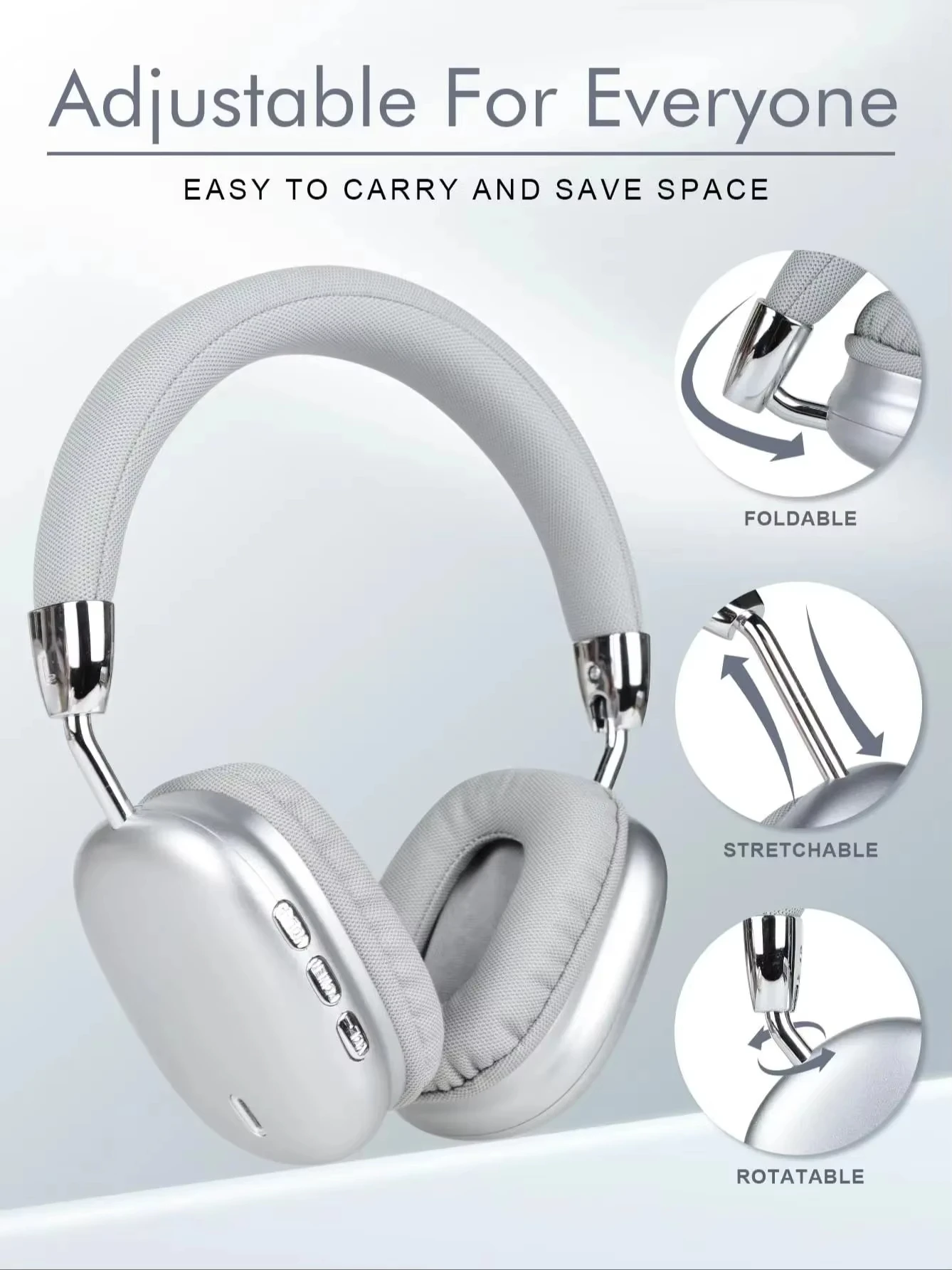 Bluetooth 5.3 Wireless ANC Headphones with Microphone - Image 2
